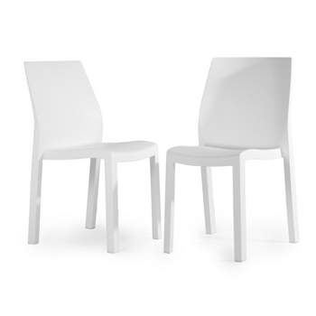WRGHOME Palma Modern Outdoor/Indoor Plastic Resin Stacking Patio Dining Chairs  (Set of 2)