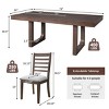 Modern 5-Piece Rubber Wood Extendable Dining Table Set with Upholstered Chairs, Expandable Kitchen Table for Dining Room-Maison Boucle - 4 of 4