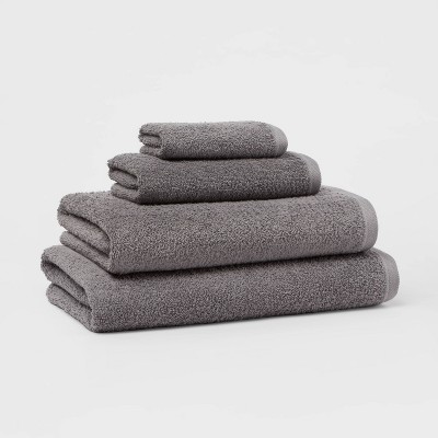 Dark Gray Cotton Washcloth Set