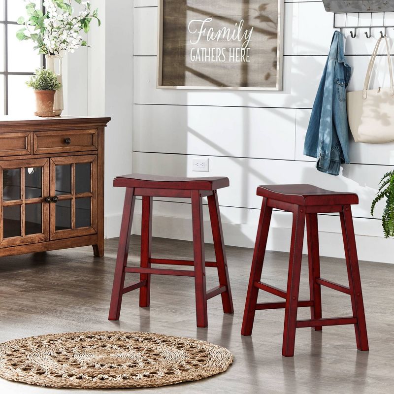 Set of 2 24" Chimney Hill Saddle Counter Height Barstool - Inspire Q, 2 of 4