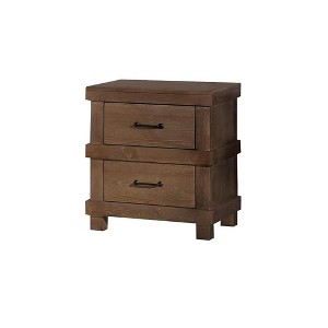 Royal Hampton Drawer Nightstand With Metal Handle, Antique Oak - 1 of 1