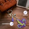 The Mardi Gras Krewe Mardi Gras Fleur-de-Lis Keychain - Purple, Green, and Gold Rhinestone Bag Clip - New Orleans Themed Purse Charm - 2 of 4