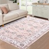 Foldable Chenille Persian Flower Rug, Ultra-Soft, Kid & Pet Friendly, Durable Edges, Easy to Clean and Portable - 2 of 4