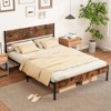 Infans Queen Size Bed Frame w/ Wooden Headboard Under-Bed Storage No Box Spring Needed - 3 of 4