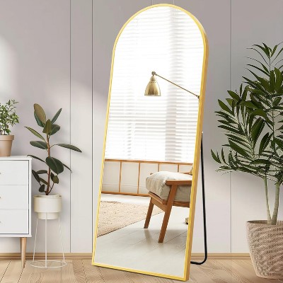 Beautyolove 64"L x 21"W Arched Full Length Mirror Free Standing Leaning Mirror Hanging Mounted Mirror
