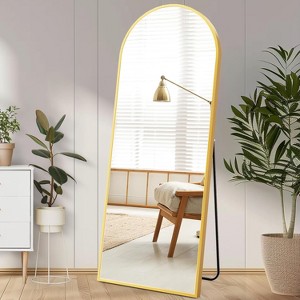Beautyolove 64"L x 21"W Arched Full Length Mirror Free Standing Leaning Mirror Hanging Mounted Mirror - 1 of 2