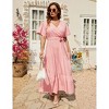 Women's Plus Size V-Neck Maxi Dress: Flowy Boho Elegance for Vacations & Garden Soirees Dress - 4 of 4
