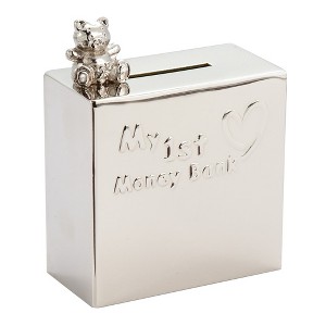 Jiallo  Nickel Plated Square My 1st Money Bank with Bear - 1 of 1