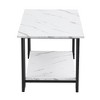 Kumasinova Coffee Table for Living Room,Storage Coffee Table with Marble Tabletop and Shelf,Rectangle Center Table for Dining Room,Resterant - 4 of 4