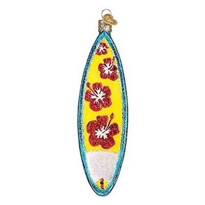 Old World Christmas Glass Blown Ornament for Christmas Tree, Surfboard