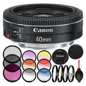 Canon 40mm f/2.8 EF STM Lens Deluxe Bundle W/Colors Filters & More - 1 of 4