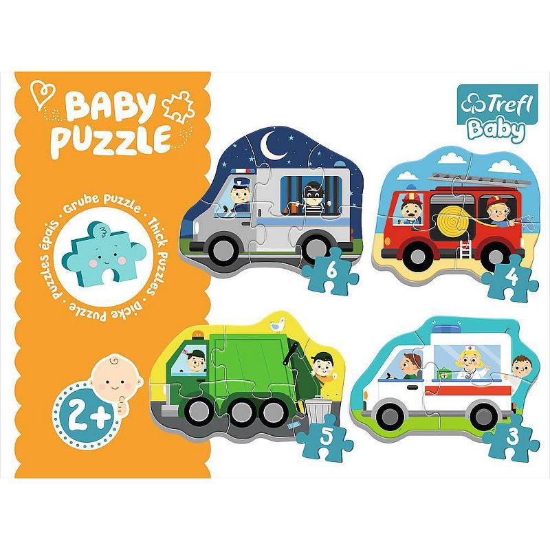 Trefl Vehicles and Jobs Jigsaw Puzzle for Toddlers - 8pc: Educational Toy, Fine Motor & Memory Skills, 1+ Year, 1 of 8