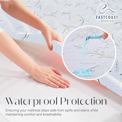 Full Size White Waterproof Bamboo Viscose Mattress Protector