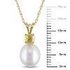 EVERLY JEWELRY | 14K Yellow Gold 1/3 CT TGW Citrine And 8 - 8.5 MM White Freshwater Cultured Pearl Fashion Pendant With Chain, 17-inch - 2 of 4