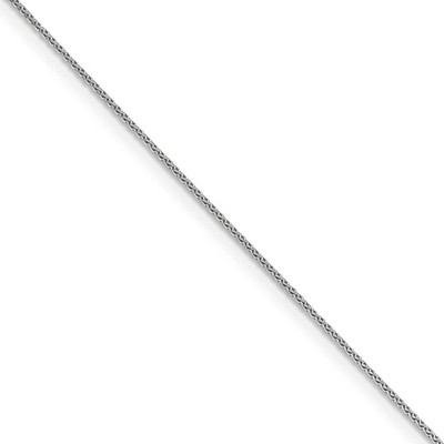 Black Bow Jewelry 0.65mm 14k White Gold Diamond Cut Spiga Pendant Chain Necklace