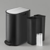 13-Gallon Dual Kitchen Trash Can, 5.3 and 8 Gallon Compartments, Garbage Can with Wing Lids, Stainless Steel, Soft Close, Inner Buckets - 3 of 3