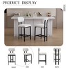 DSVIMOY Counter and Bar Stool Set Upholstered Fabric Seat with Black Metal Legs for Kitchen Island, Off-White, 36.22"*10.24"*18.9" - 4 of 4