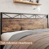 coucheta King Size Bed Frame with Rustic Wood Headboard and Footboard,Platform with Steel Slat Support,No Box Spring Needed,Easy Assembly,Brown - 4 of 4
