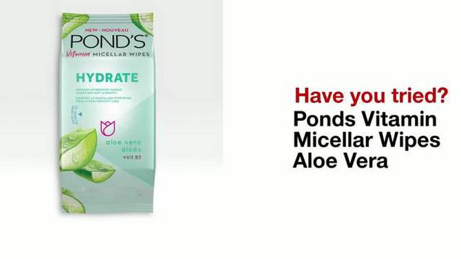 POND&#39;S Vitamin Micellar Hydrate Facial Wipes - Vit B3 - Aloe Vera - 25ct, 2 of 8, play video