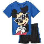 Disney Mickey Mouse Donald Duck Goofy Pluto Graphic T-Shirt  and Mesh Shorts Outfit Set Infant to Little Kid 