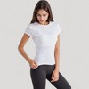 Anna-Kaci Active Women's Short Sleeve Fitted Crew Neck Top with Stretch Fabric for a Sleek and Comfortable Everyday Look - 3 of 4