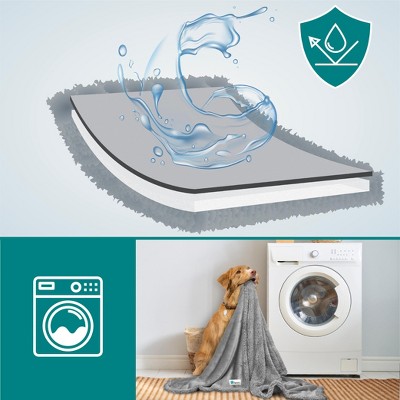 Large Light Grey Waterproof Sherpa Dog Blanket