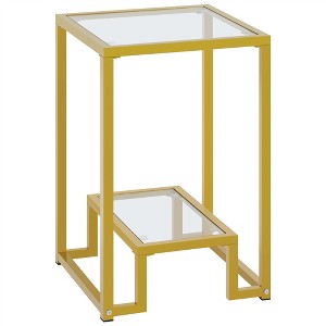 Yaheetech Modern Tempered Glass Side Table With Open Shelf For Living Room - 1 of 4