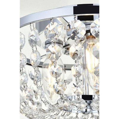 Cora 10 Inch Chrome Flush Mount with Clear Crystal Trim
