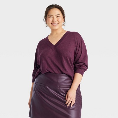 Women's Fine Gauge V-Neck Pullover Sweater - A New Day™