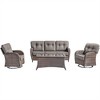 Gymojoy 4 Pieces 3-Seat Sofa Table with Swivel Chairs - 3 of 4