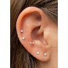 Gold Plated Flat Screw Back CZ Stud Earrings - 2/3/4mm Cubic Zirconia Earrings for Cartilage, Tragus & Earlobe Piercing - 3 of 4