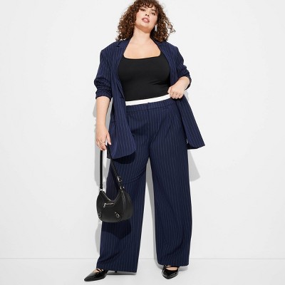 Women's High-Rise Wide Leg Boxer Trousers - Wild Fable™