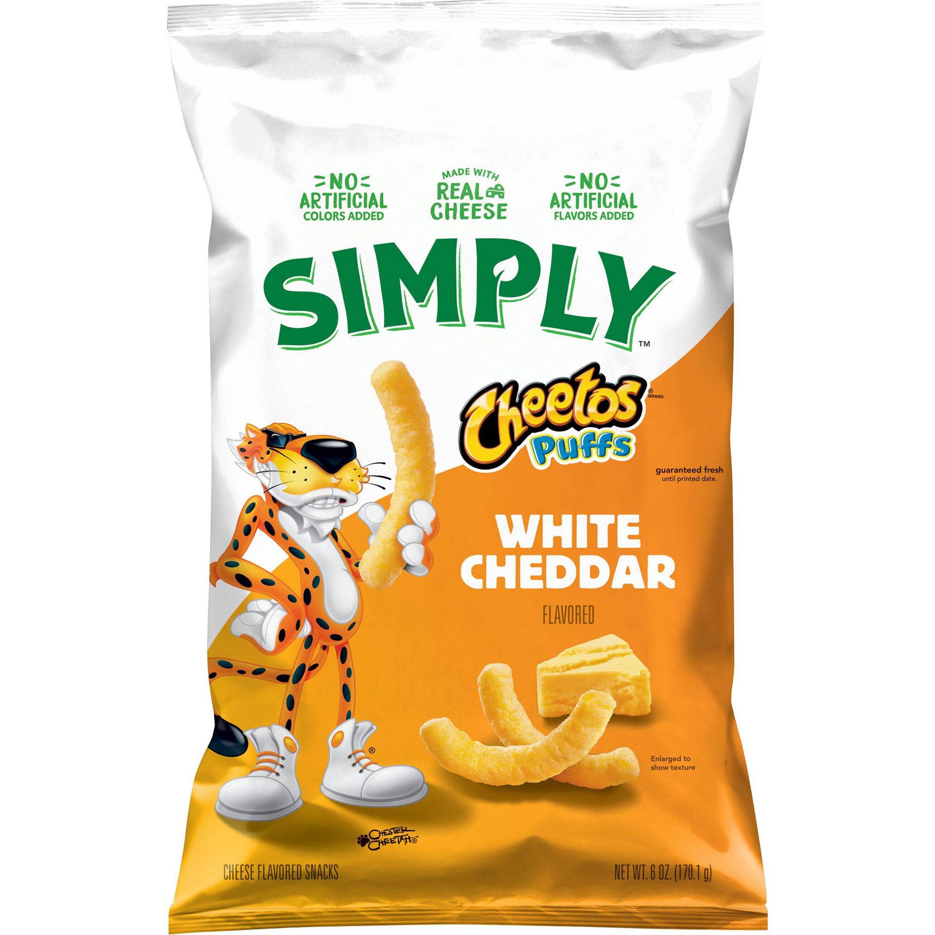 Cheetos Simply White Cheddar Puffs Snacks - 6oz: Gluten-Free, No Artificial Colors, No Artificial Flavors