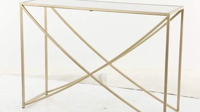 Contemporary Metal X Console Table Small Gold - Olivia &#38; May, 2 of 10, play video