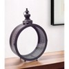 HomeRoots 22" Black Distressed Ornate Metal Floor Lantern Candle Holder - 2 of 4
