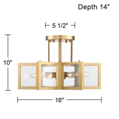 Modern Brass and Glass Star Semi-Flush Mount Ceiling Light