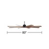 80" Possini Euro Design Defender Modern Indoor Outdoor Ceiling Fan with Dimmable LED Light Remote Matte Black Koa Damp Rated for Patio Exterior House - 4 of 4