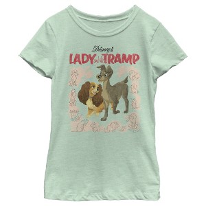 Girl's Lady and the Tramp Retro Movie Cover T-Shirt - 1 of 4