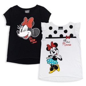 Disney Minnie Mouse Baby Girls 2 Pack T-Shirts Toddler to Little Kid - 1 of 4