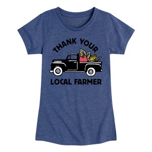 Girls' - Instant Message - Thank Your Local Farmer Fitted Short Sleeve Graphic T-Shirt - 1 of 4