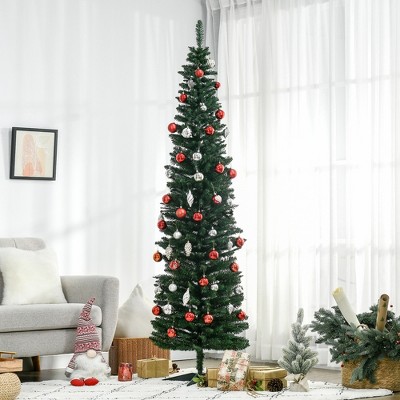 Whisen 7' Artificial Christmas Tree with 499 Realistic Branch Tips and Plastic Stand