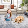Washable Area Rug, Soft Faux Wool, Non-Slip, Low Pile, Abstract Design for Living Room, Bedroom, Dining Room. - 2 of 4