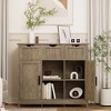 ORRD Wooden Storage Cabinet with Drawers and Shelves, Accent Floor Cabinet for Living Room, Bedroom, Bathroom, Multi-Functional Home Decor, Gray - image 2 of 4