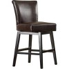 Swivel Counter Height Upholstered Bar Stool,Dining Room Bar Chairs With Rubberwood Legs,Counter Height Kitchen Chairs-Cuddlewood - 4 of 4