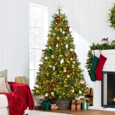 9-Foot Pre-Lit Scotch Pine Christmas Tree with Multicolor LED Lights