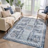 Vintage Machine Washable Oriental Design Carpet with Non Slip Backing Distressed Stain Resistant Soft Low Pile Floor Cover for Living Room Bedroom - 3 of 4
