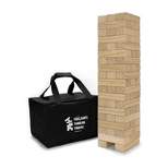 Yard Games Large Jr. Tumbling Timbers Wood Stacking Party Tailgate Backyard Game Indoor Outdoor with Carrying Case for Kids Adults, 21 Inch, Natural