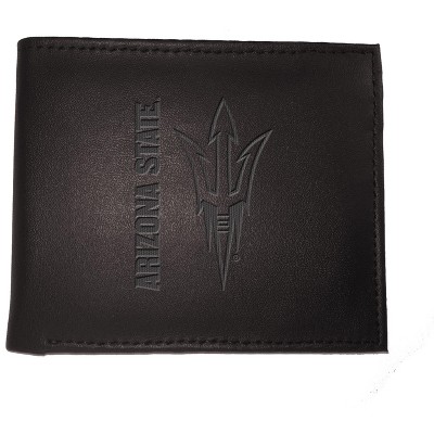 Evergreen NCAA Arizona State Sun Devils Black Leather Bifold Wallet Officially Licensed with Gift Box