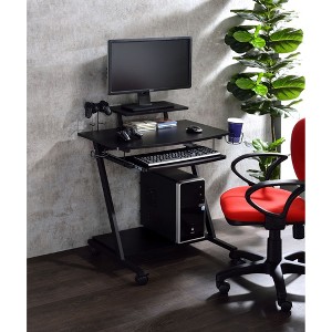 Gaming Desk with Keyboard Tray, Open Storage Compartment, and Caster Wheels - 1 of 4