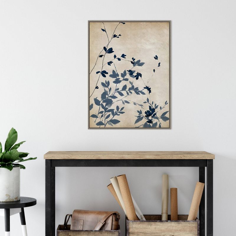 22&#34; x 30&#34; Indigo Leaves II by Isabelle Z Framed Canvas Wall Art Gray Wash - Amanti Art, 6 of 11